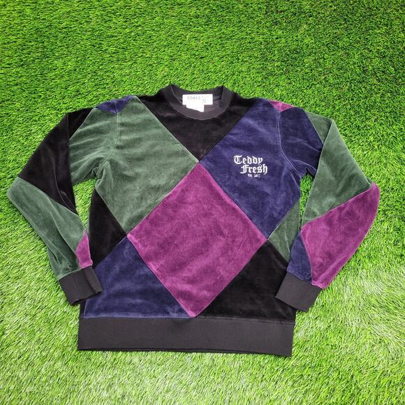 Teddy-Fresh Diamond Sweater Womens Small 20x24 Oversized - Picture 1 of 13